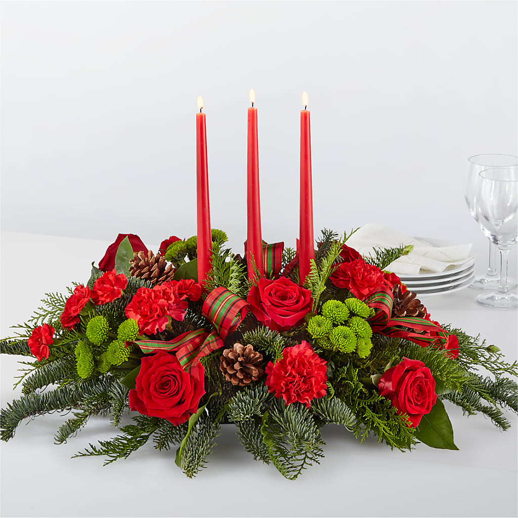 By the Candlelight Centerpiece – ROCKY'S FLOWERS, West Terre Haute IN