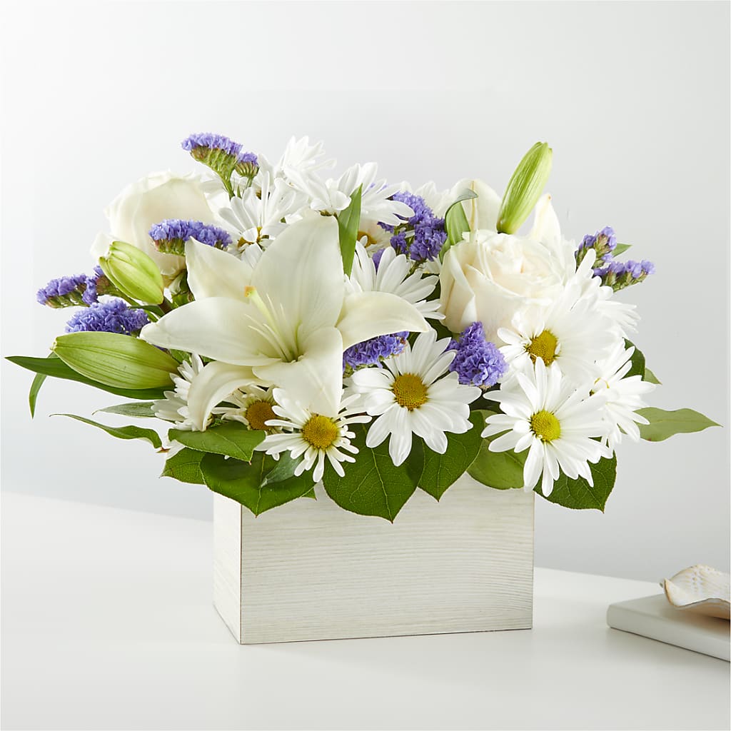 Beyond Blue Box Bouquet – ROCKY'S FLOWERS, West Terre Haute IN