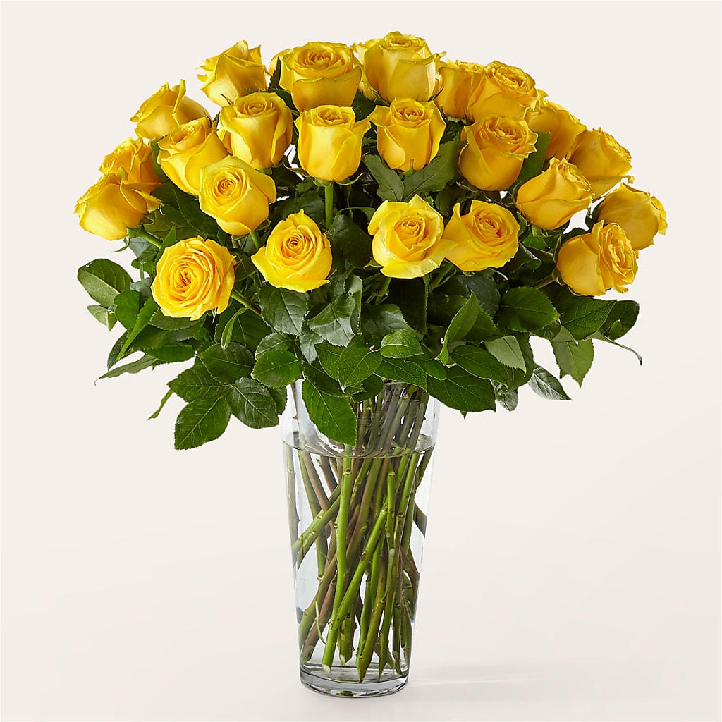 Long Stem Yellow Rose Bouquet – ROCKY'S FLOWERS, West Terre Haute IN
