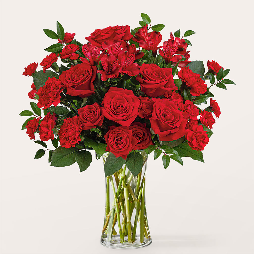 Brilliant Ruby Bouquet – ROCKY'S FLOWERS, West Terre Haute IN