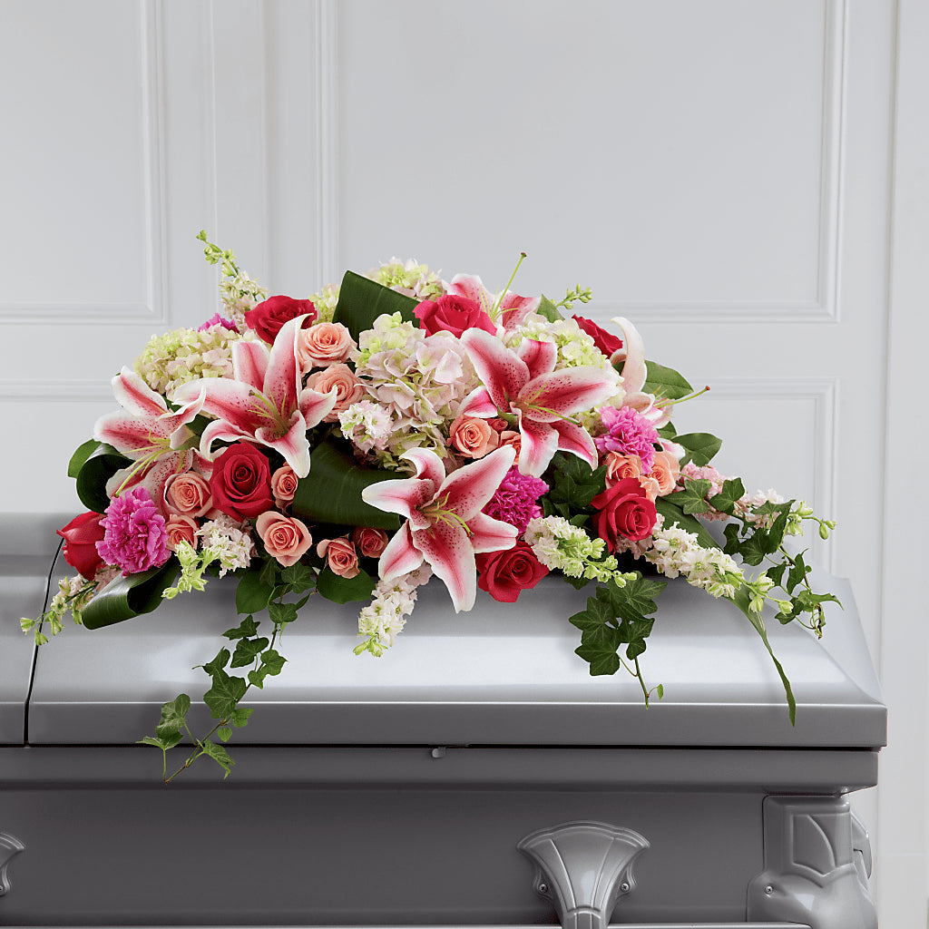 Splendid Grace Casket Spray – ROCKY'S FLOWERS, West Terre Haute IN