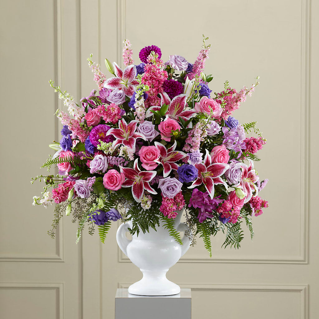 Peaceful Tribute Arrangement – ROCKY'S FLOWERS, West Terre Haute IN