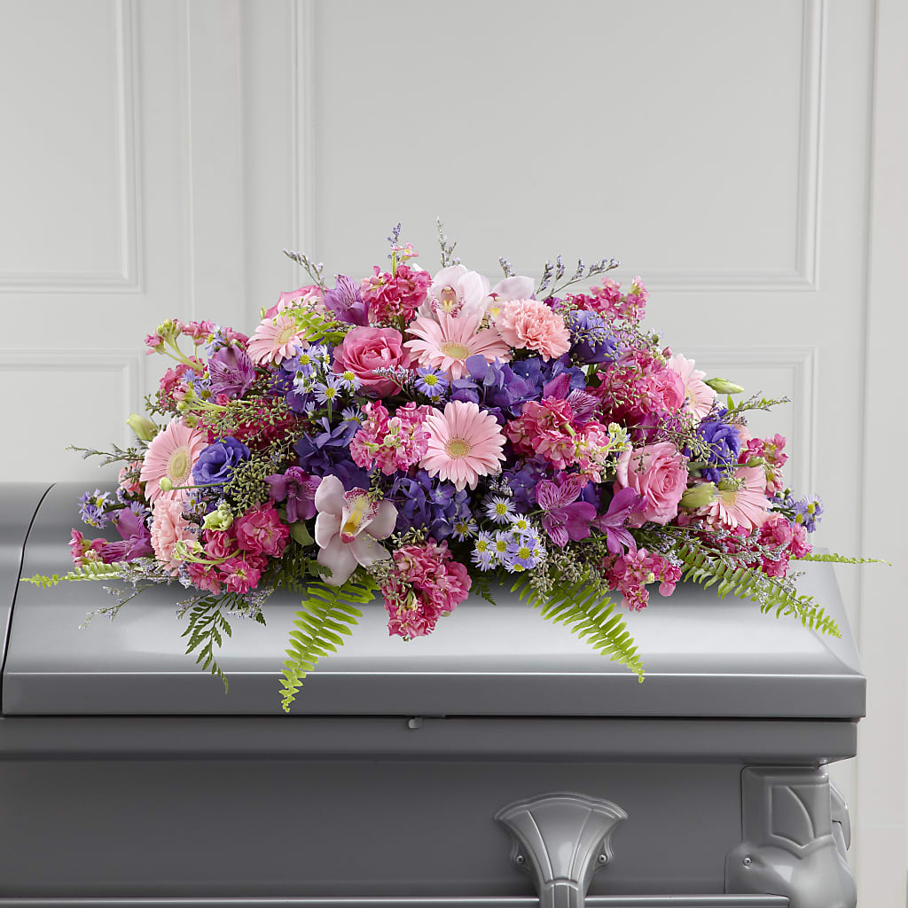 Glorious Garden Casket Spray – ROCKY'S FLOWERS, West Terre Haute IN