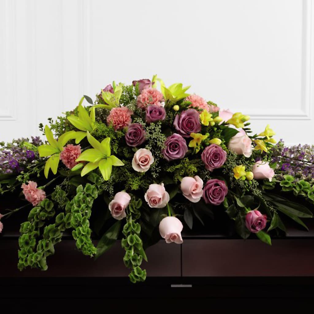 Forever Beloved Casket Spray – ROCKY'S FLOWERS, West Terre Haute IN