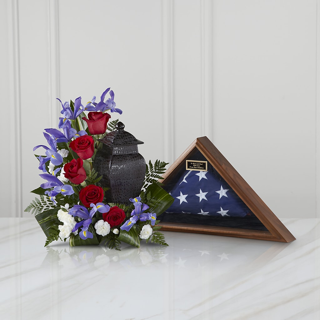 Patriotic Tribute Arrangement – ROCKY'S FLOWERS, West Terre Haute IN