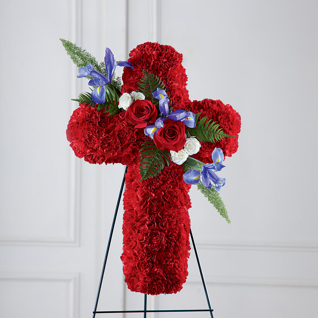 Faithful Hero Floral Cross – ROCKY'S FLOWERS, West Terre Haute IN