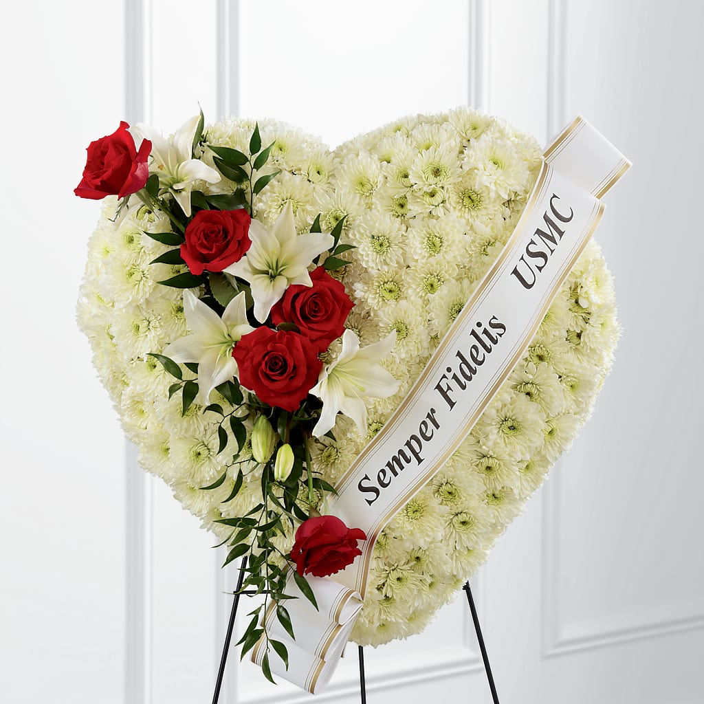 Heartfelt Hero Standing Heart – ROCKY'S FLOWERS, West Terre Haute IN
