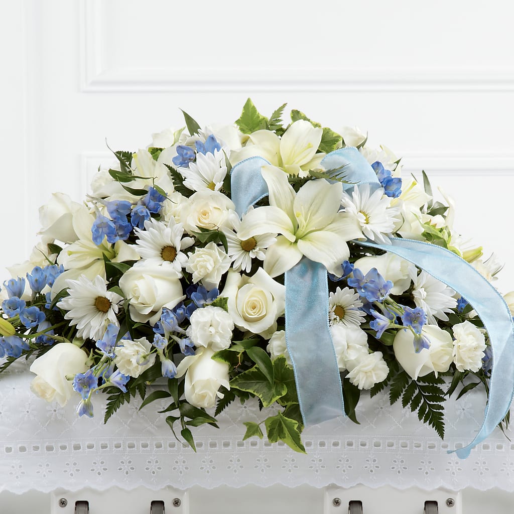 Tender Treasure Casket Spray – ROCKY'S FLOWERS, West Terre Haute IN