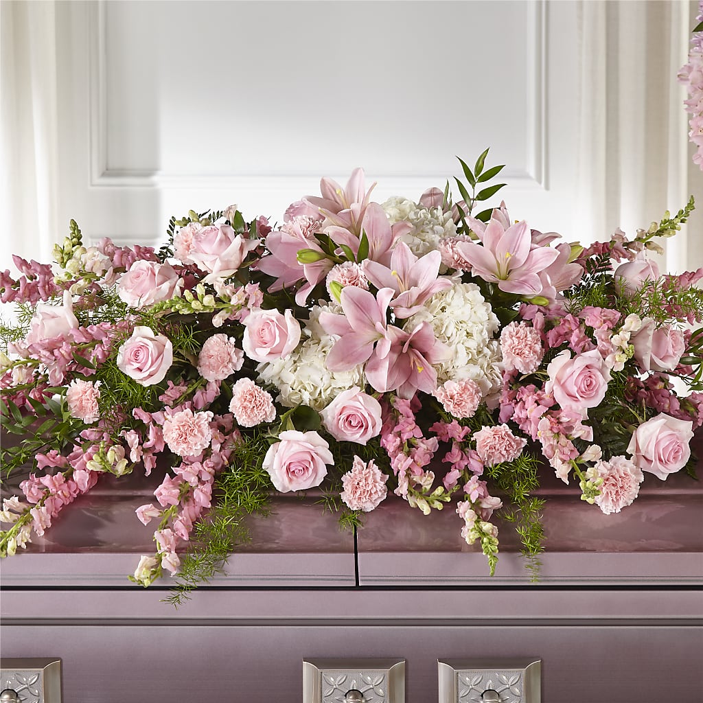 Life & Remembrance Casket Spray – ROCKY'S FLOWERS, West Terre Haute IN