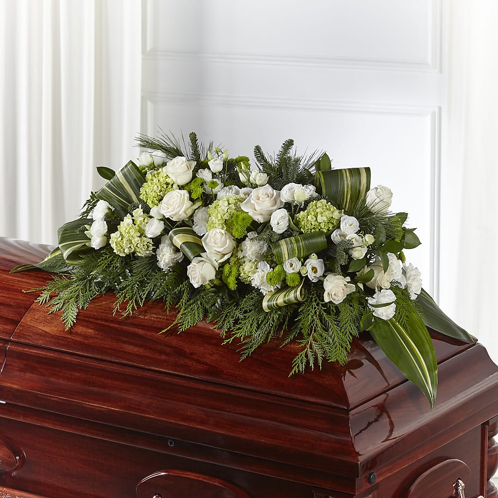 Hopeful Gesture Casket Spray – ROCKY'S FLOWERS, West Terre Haute IN
