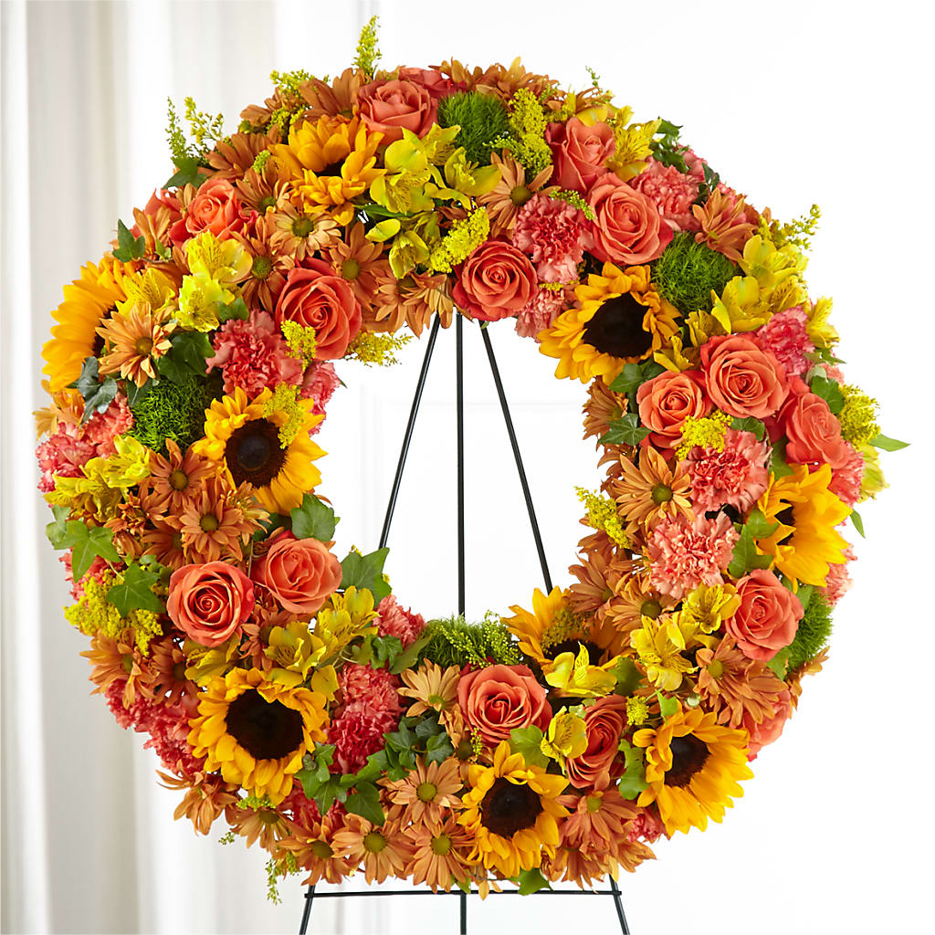Autumnal Memories Wreath (Standard) – ROCKY'S FLOWERS, West Terre Haute IN