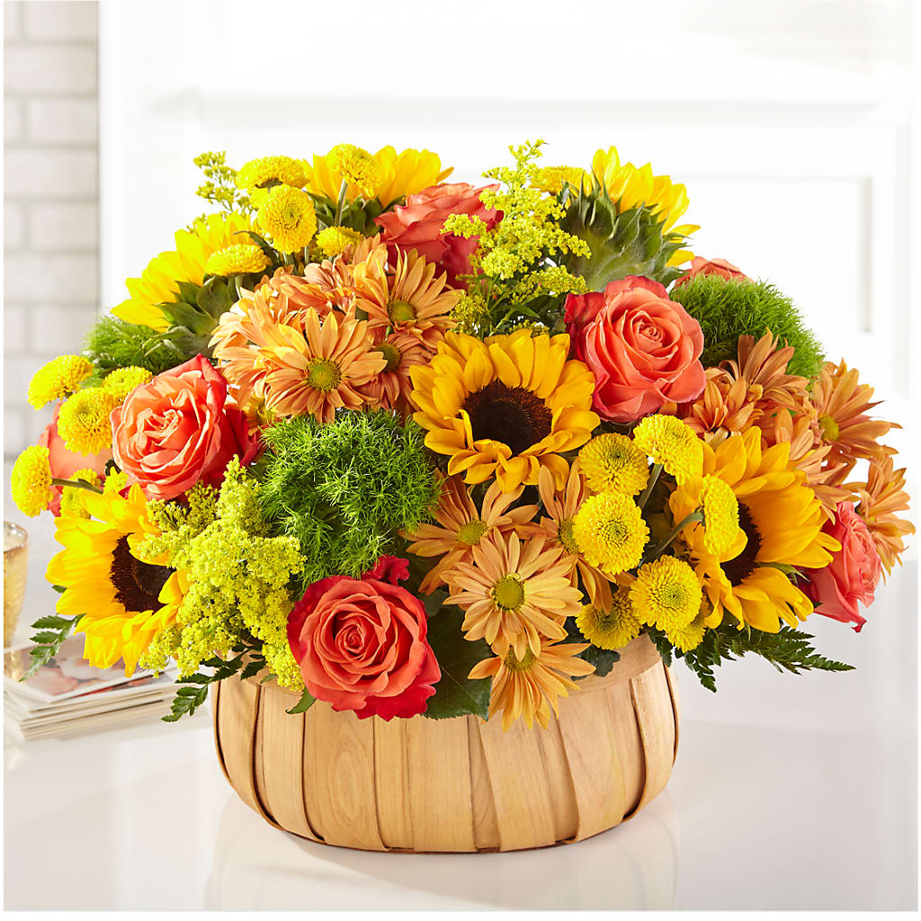 Harvest Sunflower Basket – ROCKY'S FLOWERS, West Terre Haute IN