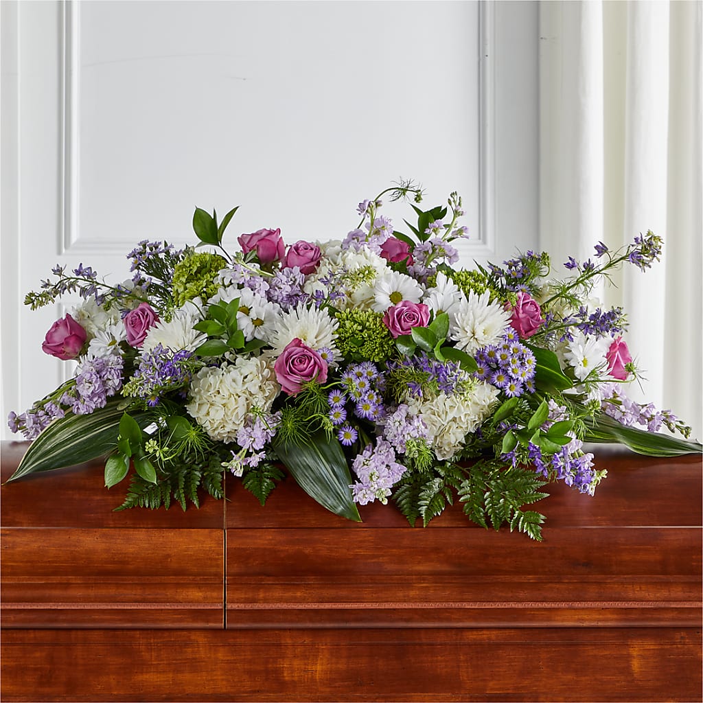 Meadows of Serenity Casket Spray – ROCKY'S FLOWERS, West Terre Haute IN