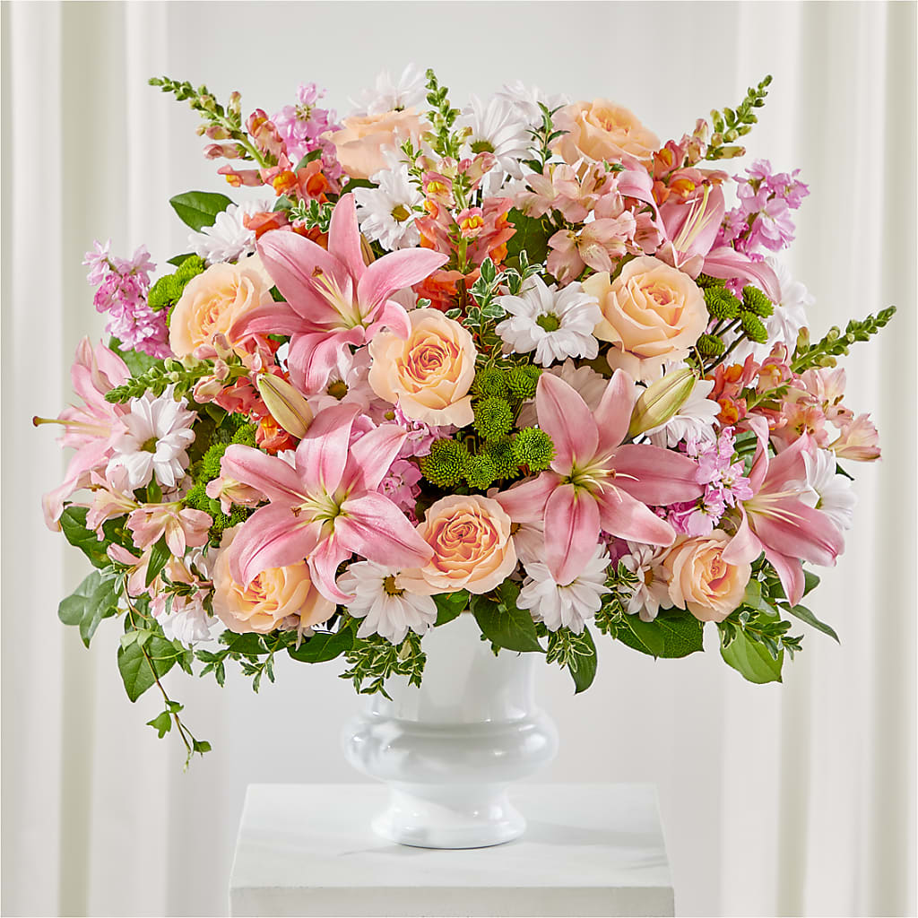 Heartfelt Gesture Urn Arrangement – ROCKY'S FLOWERS, West Terre Haute IN