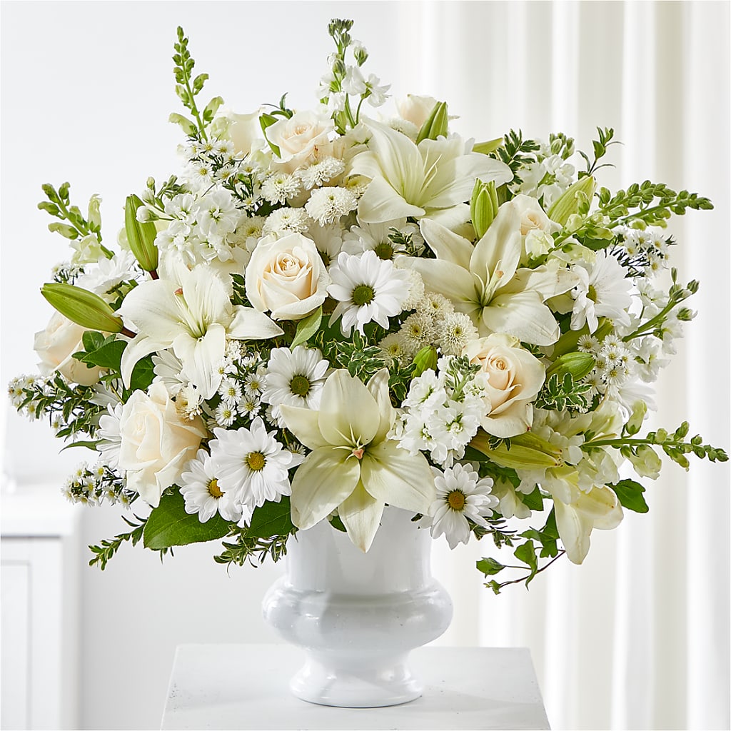 Uplifting Urn Arrangement – ROCKY'S FLOWERS, West Terre Haute IN