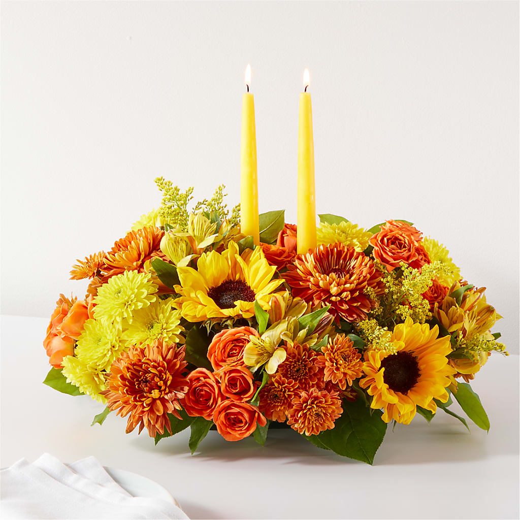 Autumn Harmony Centerpiece – ROCKY'S FLOWERS, West Terre Haute IN