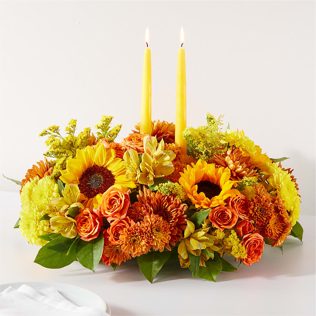 Autumn Harmony Centerpiece – ROCKY'S FLOWERS, West Terre Haute IN