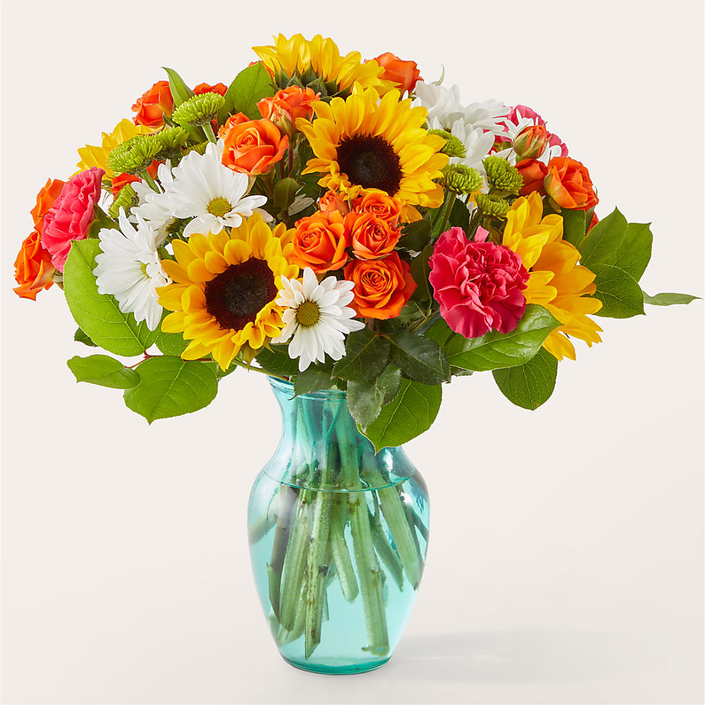 Sun-drenched Blooms Bouquet – ROCKY'S FLOWERS, West Terre Haute IN