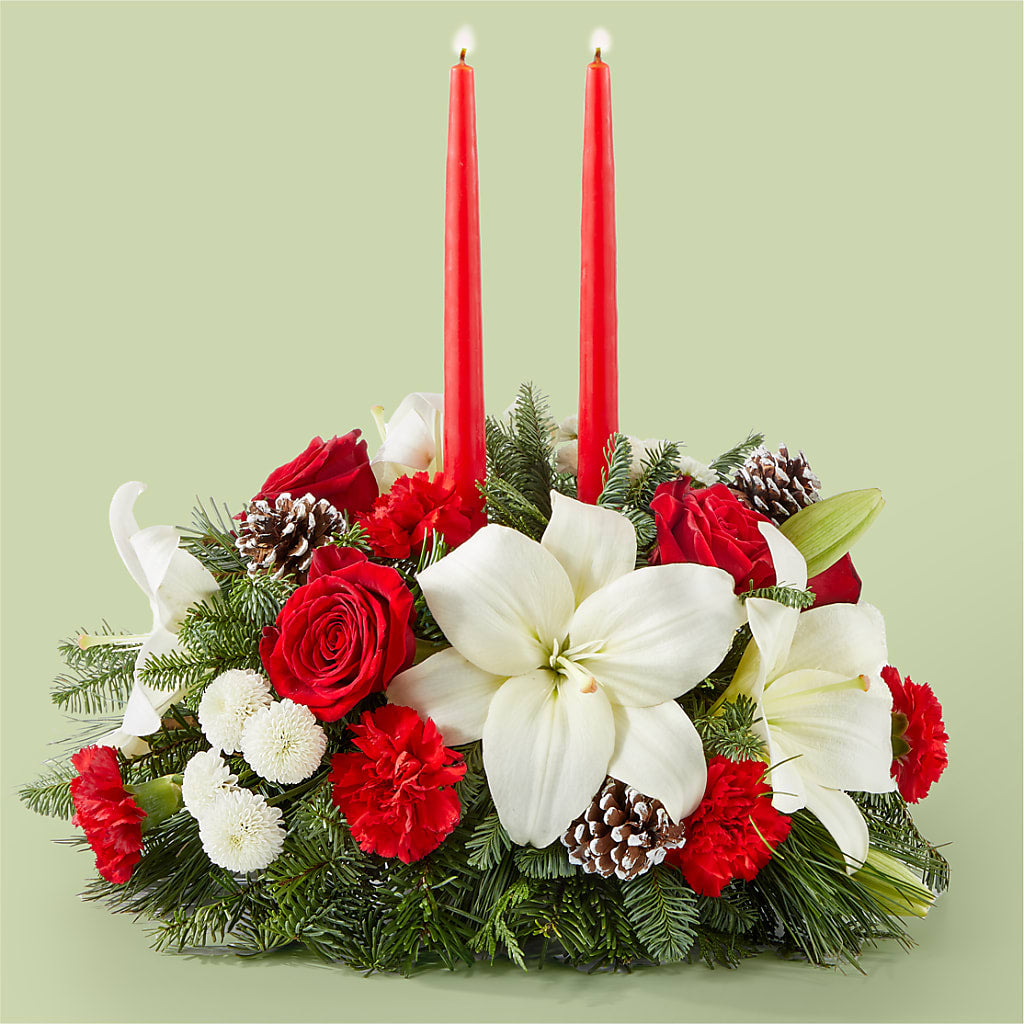 Seasonal Festivities Centerpiece – ROCKY'S FLOWERS, West Terre Haute IN