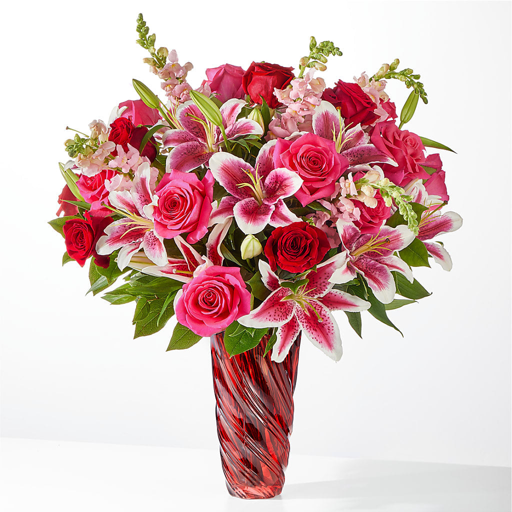 Always You Bouquet with Luxe Swirl Vase – ROCKY'S FLOWERS, West Terre Haute IN