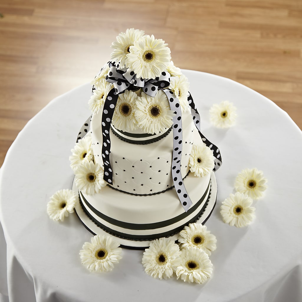 Simple Sophistication Cake Décor – ROCKY'S FLOWERS, West Terre Haute IN