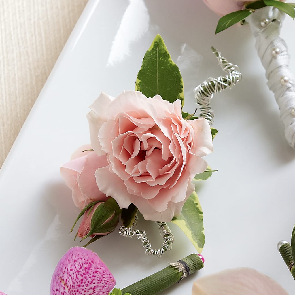 Pink Spray Rose Boutonniere – ROCKY'S FLOWERS, West Terre Haute IN