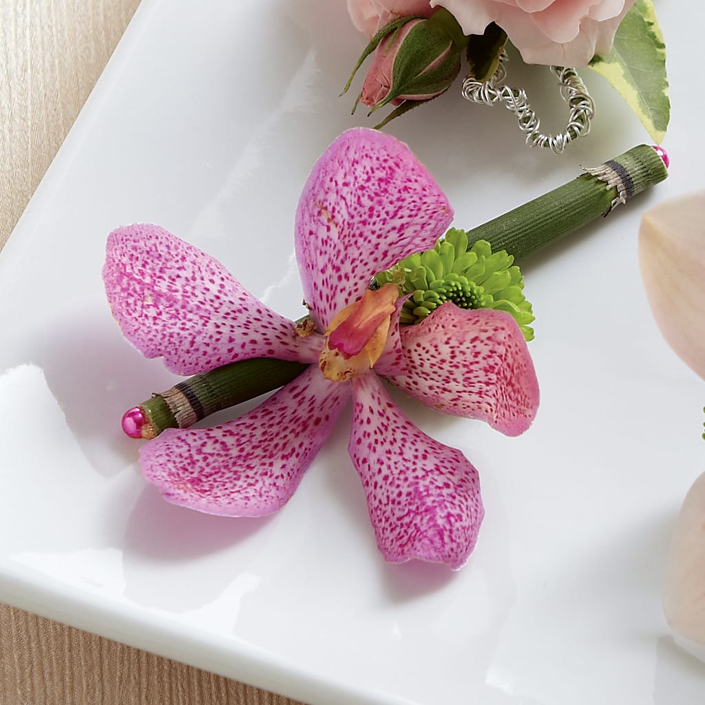 Pink Mokara Boutonniere – ROCKY'S FLOWERS, West Terre Haute IN