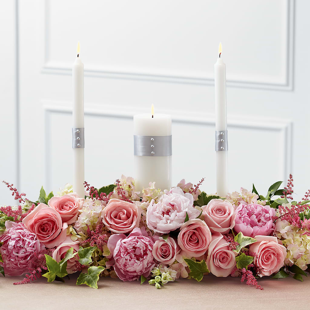 Worldwide Romance Unity Candle Arrangement – ROCKY'S FLOWERS, West Terre Haute IN