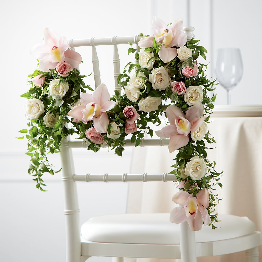 Orchid Rose Chair Décor – ROCKY'S FLOWERS, West Terre Haute IN