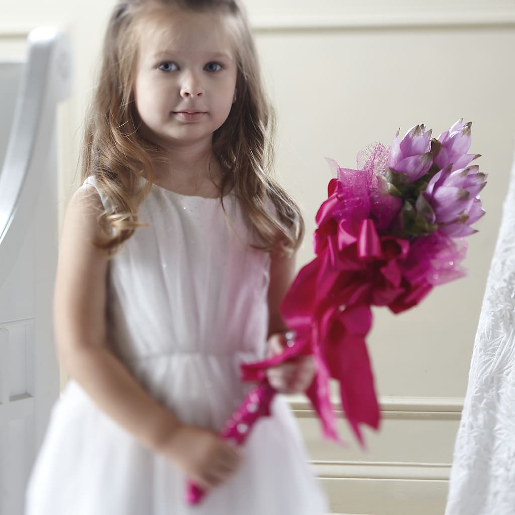 Sparkle Pink Flower Girl Bouquet – ROCKY'S FLOWERS, West Terre Haute IN