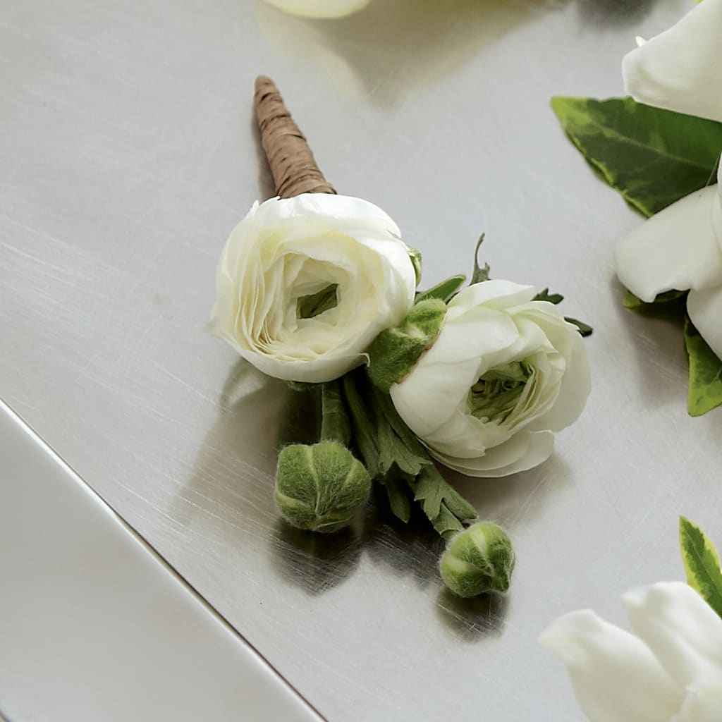 White Ranunculus Boutonniere – ROCKY'S FLOWERS, West Terre Haute IN