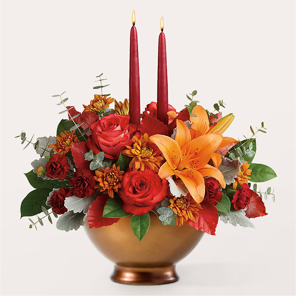 Fruits of Fall Centerpiece – ROCKY'S FLOWERS, West Terre Haute IN