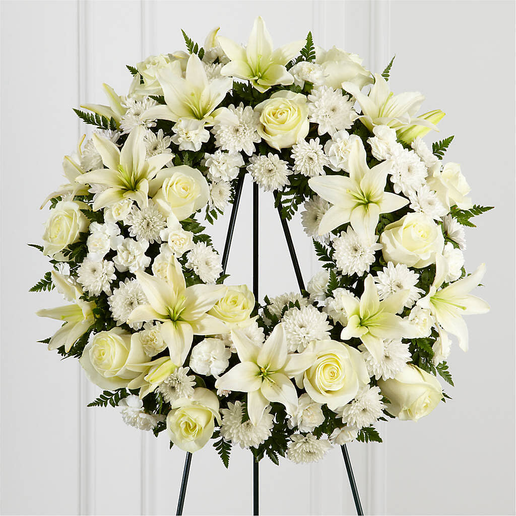 Treasured Tribute Wreath – ROCKY'S FLOWERS, West Terre Haute IN