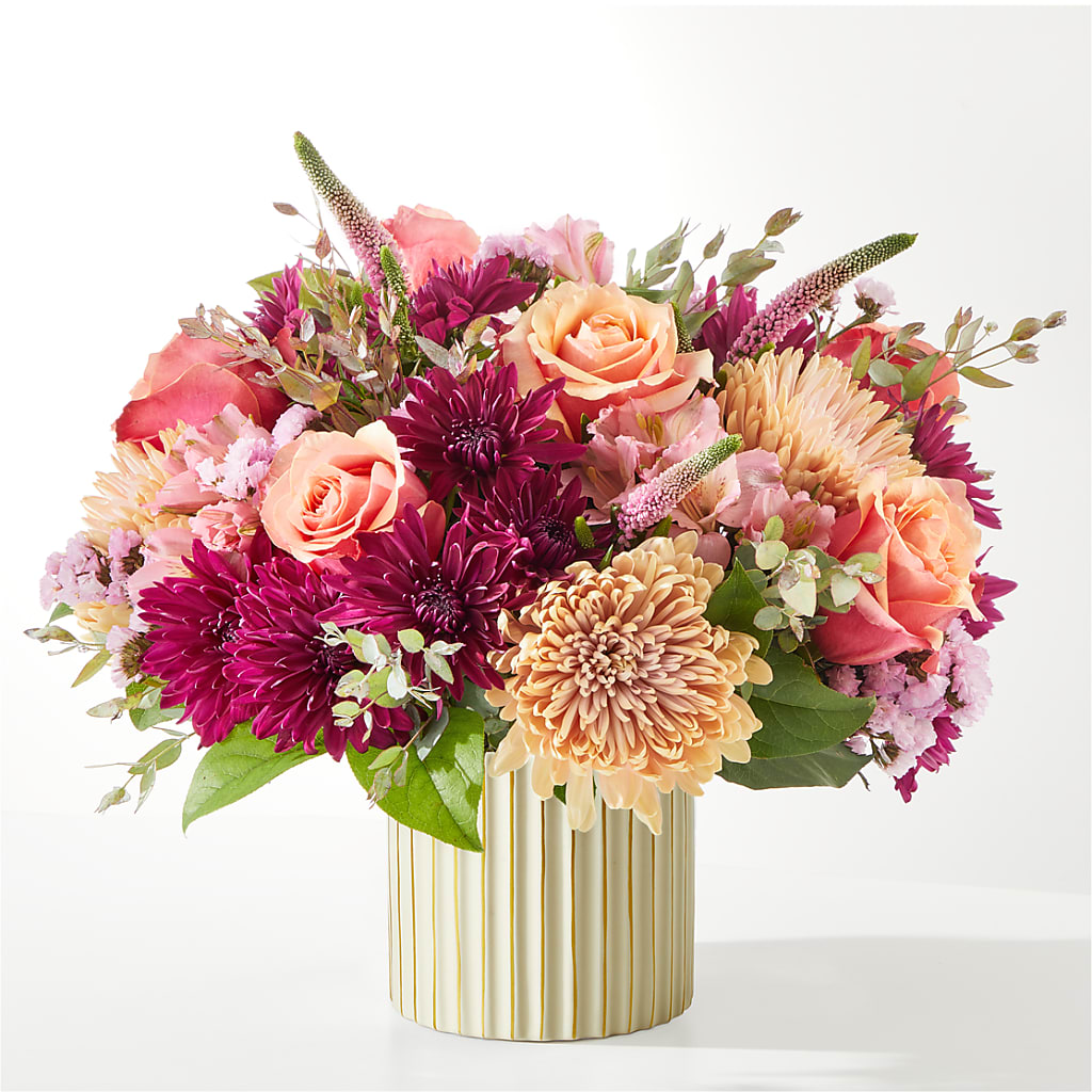 Berry Cobbler Bouquet with Ivory Vase – ROCKY'S FLOWERS, West Terre Haute IN
