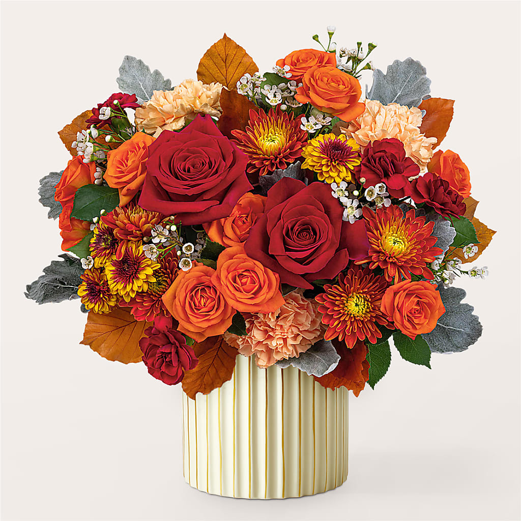 Merlot Bouquet with Ivory Vase – ROCKY'S FLOWERS, West Terre Haute IN