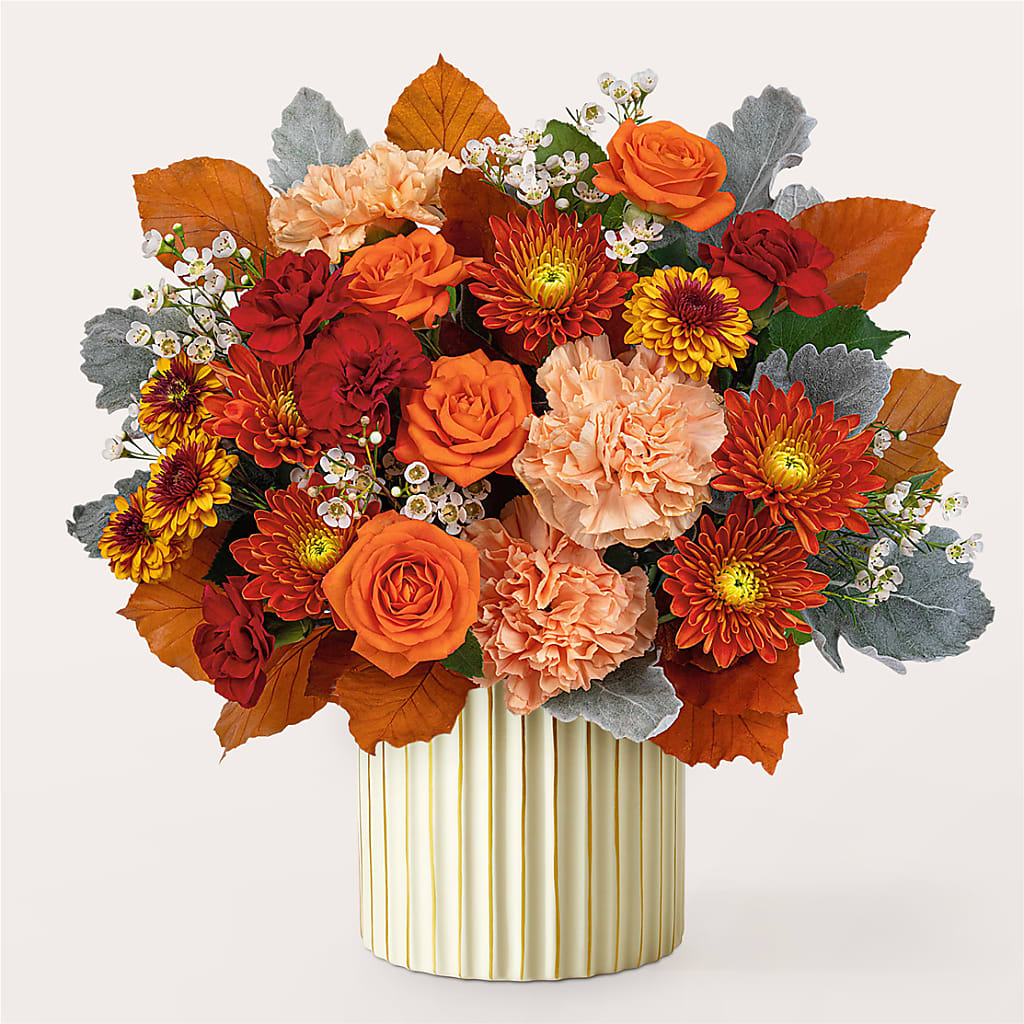 Merlot Bouquet with Ivory Vase – ROCKY'S FLOWERS, West Terre Haute IN